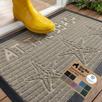 GORILLA GRIP WeatherMAX Door Mat, Indoor Outdoor Use, 29x17, Beige Beach by GorillaGrip