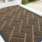 OLANLY Front Door Mat Outside 29.5x17, All-Season Absorbent Rubber Doormat by OLANLY