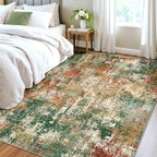 RELEANY Washable 7'x9' Abstract Area Rug for Living Room Green Multi - Image 2