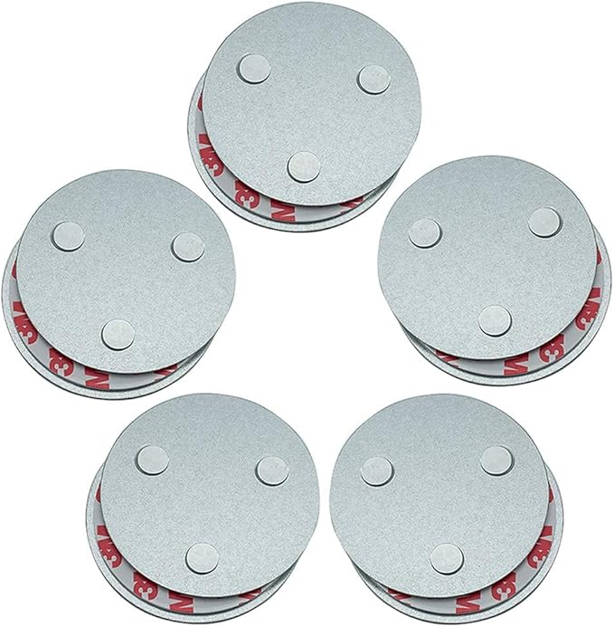 meioro Magnetic Smoke Detector Installation Tool,Quick and Easy Fastening Ceiling Mounted Kit for Smoke Alarm Ø 70mm,No Need Drill 10 Seconds Install Smoke Sensors(5 pcs)