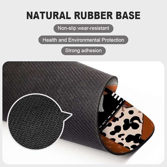 Ghost Cowboy Patchwork Halloween Square Mouse pad, Texture, Waterproof, Anti Slip Rubber Base, Computer Mouse pad, Laptop Mouse pad