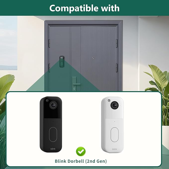 All-new Blink Doorbell Mount,Compatible with Blink Video Doorbell Camera(2nd Gen),No drilling Blink Mount Bracket,Easy to Install for Blink Doorbell Security System(Blink Doorbell Not Included),Black