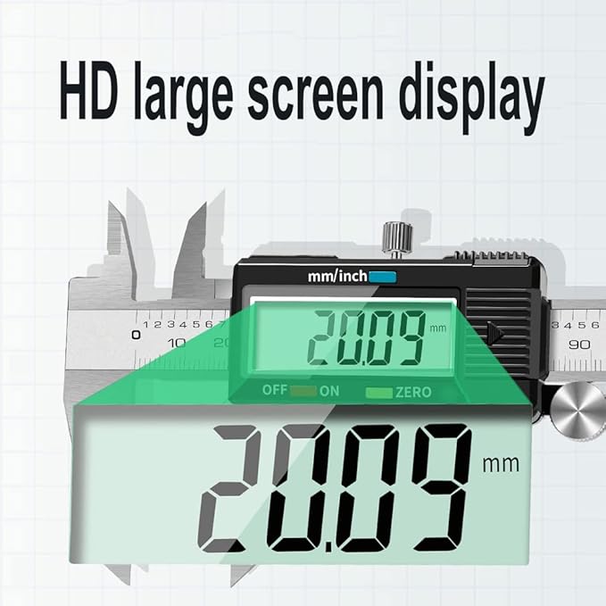 Digital Caliper,Electronic Digital Calipers, YKLSXKC 0-6" Calipers Measuring Tool, Stainless Steel Construction with Large LCD Screen, Auto-Off Feature for 3D Printing,Inch and Millimeter Conversion