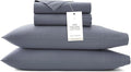 BOLL & BRANCH Signature Hemmed Sheet Set - Twin, Mineral - Luxury 100% Organic Cotton - Includes 1 Flat, 1 Fitted, 2 Pillowcases - Buttery Soft