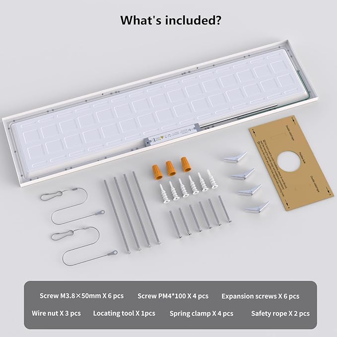 AIKVSXER 6 Pack 1x4 LED Flat Panel Light, 50W 5500LM Surface Mount Ceiling Fixture, 3CCT (3000K/4000K/5000K), Ultra-Thin 48In, 10-100% Triac Dimmable for Kitchen, Garage, Office, Basement