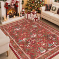 5x7 Area Rugs, Christmas Rugs for Living Room,Washable Rug,Red by Restydon
