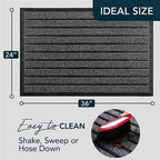 ubdyo Extra Durable Door Mat Outside Entrance (36" x 24", Bright Grey) - Image 2