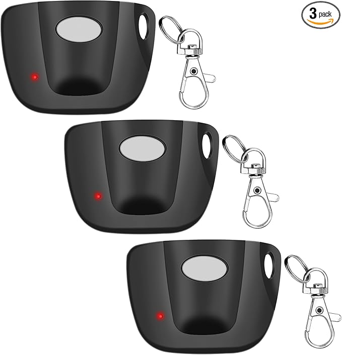 3-Pack 300MHz 10 dip Switch for Multicode Garage Gate Door Opener Remote Control, Replacement for 3089,3070,3060,308911,MCS308911,MCS306010,MCS3070 Gate Clicker with Keychain.