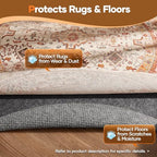 Veken Non Slip Cushioned Rug Pad Gripper, Felt and Silicone Backing, Round 6 Ft, 1/4 inch Thick Carpet Liner Protector Mat for Area Rugs and Hardwood Floors, with Over 99 Pcs Anti-Slip Strips Pattern - Image 5