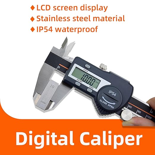 AICEY Digital Caliper Measuring Tool, IP54 Waterproof Stainless Steel Electronic Caliper with Large LCD Display Digital Micrometer, Available in 12in/300mm （ACE-KC30）