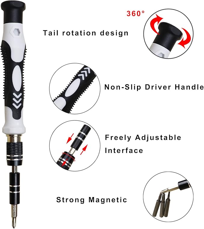 Sipery 122 in 1 Precision Screwdriver Set Magnetic Professional Computer Repair Tool Kit Small Electronic Screwdriver Set for Phone, PC, Watch, Game Console, Tablet, Camera, Modding, and DIY Projects