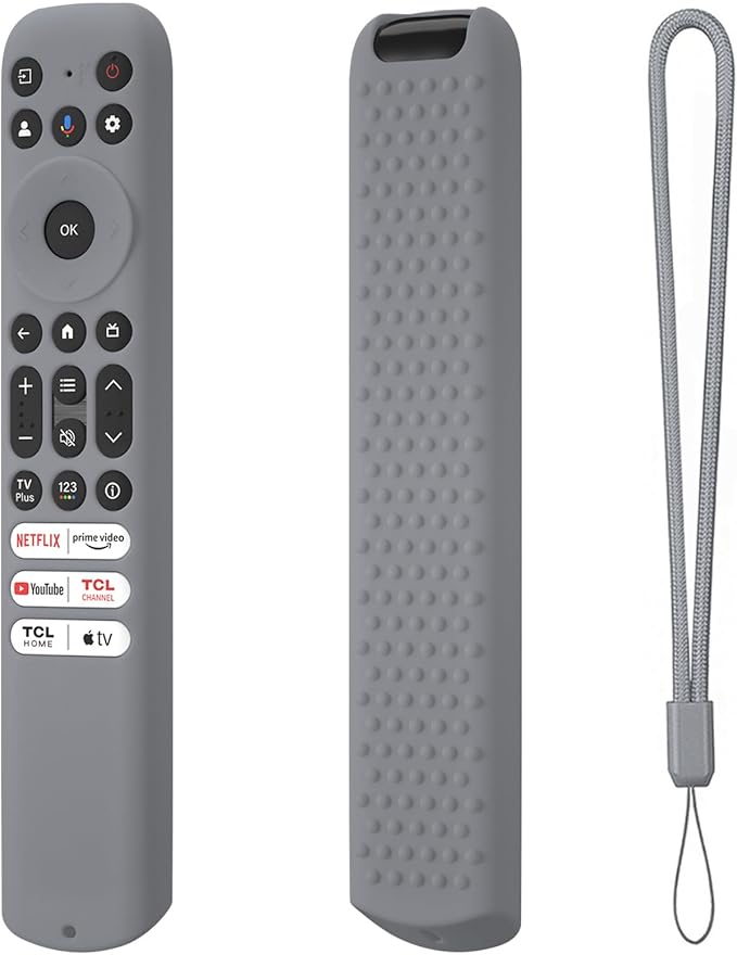 Hi Color Silicone Cover for TCL RC813 FMB1/RC923/RC902V Remote Protective Case Sleeve for TCL Smart TV Remote RC813 FMB1 Case Cover(Grey)