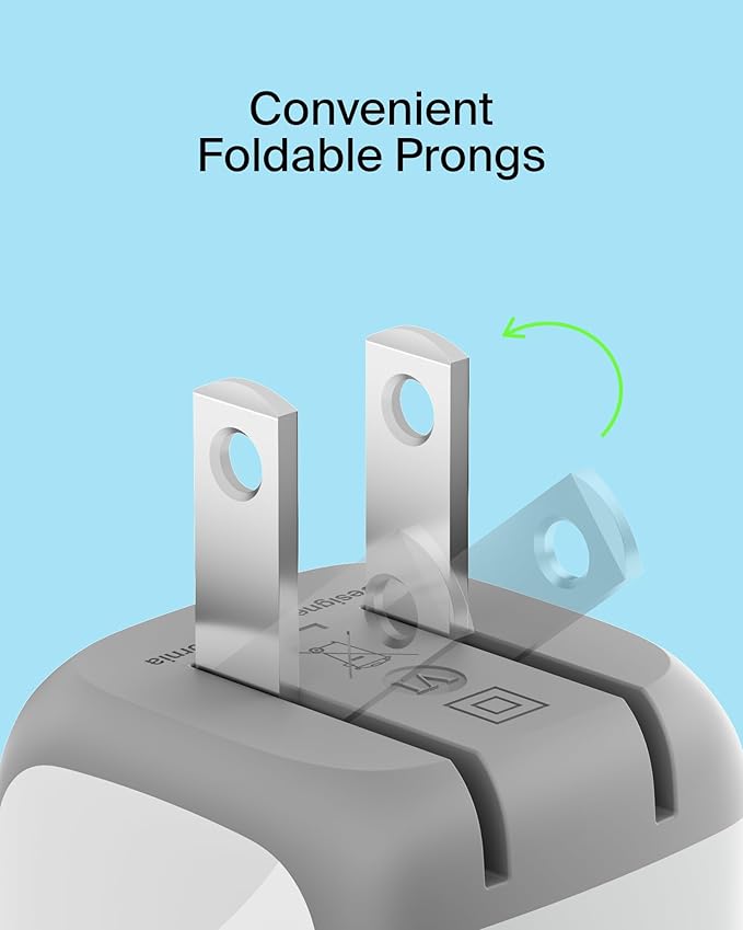 Belkin USB C Charger Block 20W (2 Pack), Fast Charging Block, Type C Wall Charger, Compatible with Apple iPhone 17, Air, Pro, AirPods,Samsung Galaxy S25, Google Pixel 10, iPad, AirPods, etc - White