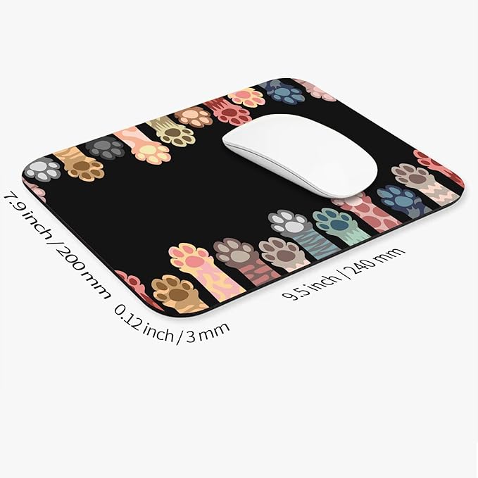 Armanza Square Mouse Pad Cute Cat Claw,Personalized Premium-Textured Custom Mouse Mat Design,Washable Mousepad Cloth,Non-Slip Rubber Base Computer Mouse Pads for Wireless Mouse
