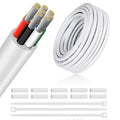 16 Gauge 8 Conductor Electrical Wire, 49.2FT Low Voltage 16/8 Tinned Copper Stranded 8 Wire Cable, 16 AWG White Flexible Extension Power Cord for Sprinkler, Thermostat, Speaker, Irrigation, Automotive