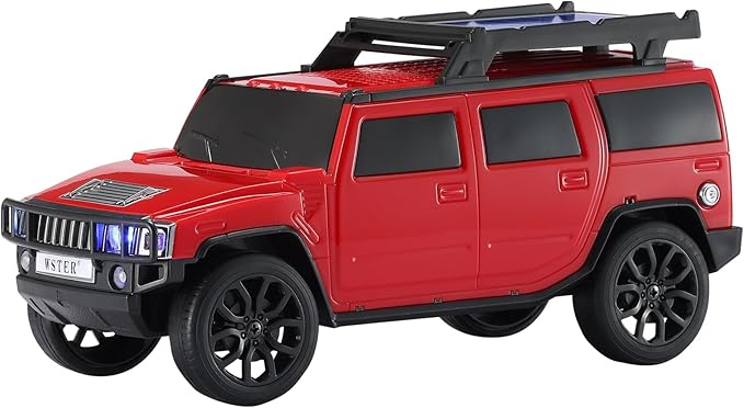 WSTER Solar Off-Road Car Bluetooth Speaker – HD Stereo Sound with TWS Pairing, TF/USB Playback, Portable Bluetooth Car Speaker for Home Audio, Outdoor Use & Retro Gifts for Men (Red)