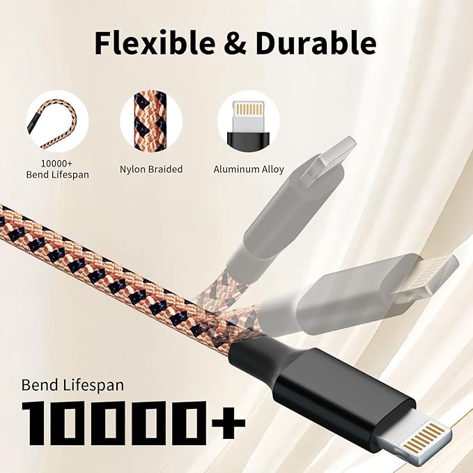 Multi Charging Cable,(3Pack 4FT), Multi Charging Cord 3 in 1 Charging Cable Nylon Braided Universal Charger Phone Charger Cord with Type-C,Micro USB,IP Port for iPhone16/15 Series/Phone&Pad