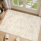 Washable Area Rugs 2x3: Living Room Bedroom Carpet Beige/Brown by Luxturiy