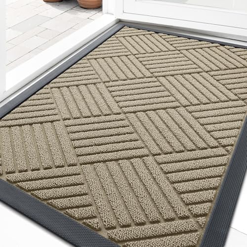 OLANLY Front Door Mat Outside Entrance, Waterproof Heavy-Duty Doormat by OLANLY