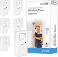 Door Window Alarms - 6 Pack - Adjustable Volume, Chime/Alarm, Wireless, Door Window Alarm Sensor for Home Security, Kids Safety, Door Open Alert Security Alarm for Home, Apartment and more, by Rosmila