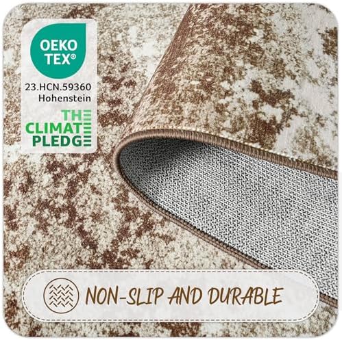Entryway Rug 2x3 Brown Welcome Door Mat Indoor Entrance 24x36, Washable Small Throw Rugs for Kitchen Floor, Entry, Front Door, Bedroom Bedside, Non-Slip Low Pile Stain & Fade Resistant, Coffee - Image 6