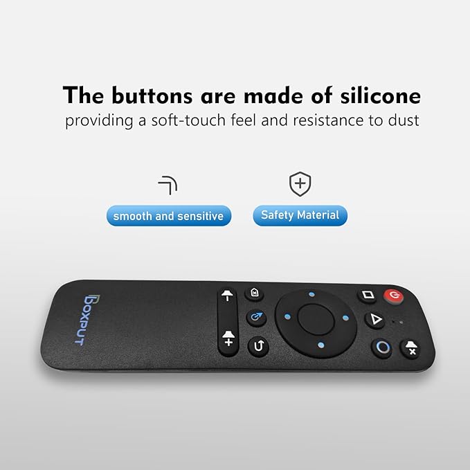 BOXPUT BPR1S Plus Air Mouse Remote BT & 2.4G RF Replacement Remote with USB Receiver and Voice Control Supports 6-Axis Gyro IR Learning for Android TV Box TV Stick Smart Set Top Box