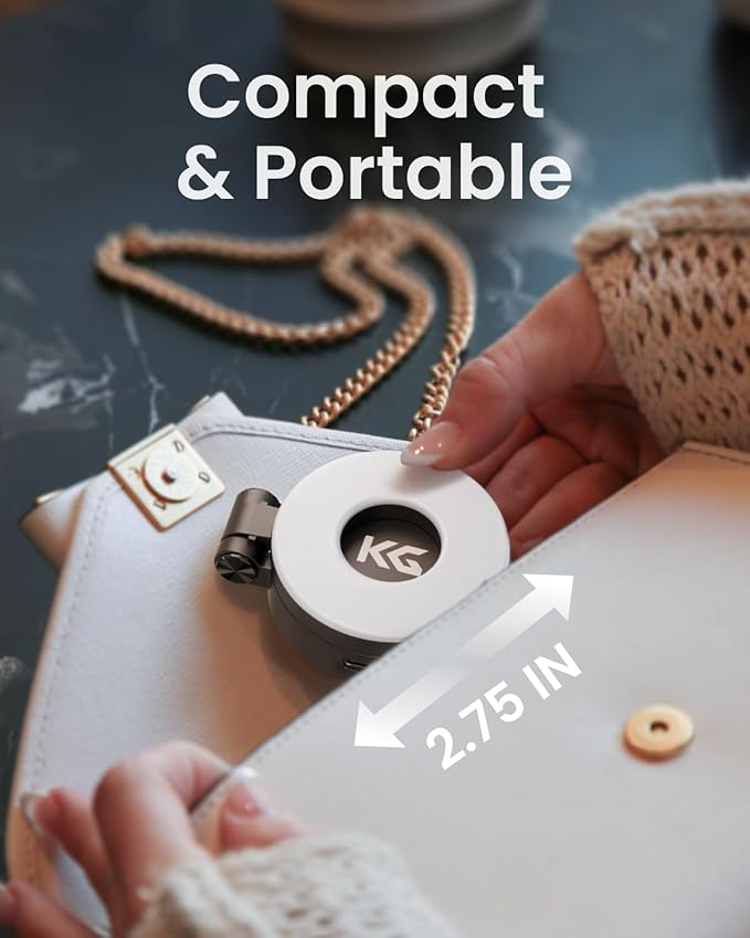 KraftGeek Magnetic Selfie Light for iPhone, Portable Phone Ring Light with Rechargeable Battery, Compact LED Phone Light for Travel, Video Recording, Vlogging