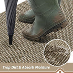 BEQHAUSE Dirt Trapper Door Mat 17" x 30", Non-Slip Doormats, Light Beige - Image 3