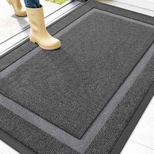OLANLY Front Door Mat Outside 47x34, All-Season Heavy-Duty Rubber Doormat by OLANLY