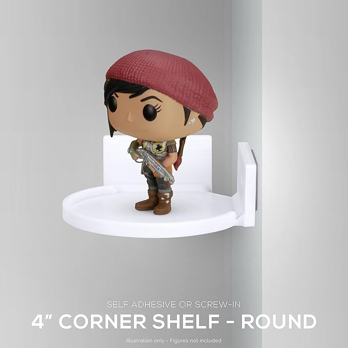 BRAINWAVZ 4” Small Floating Shelf, Adhesive & Screw in, for Bluetooth Speakers, Cameras, Plants, Toys, Books & More, Easy to Install Shelves Wall Mount (White)