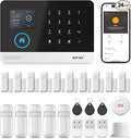PGST Wireless Home Alarm System, 24-Piece Kit with Phone APP Alert, Door Sensor, Siren, Remote, Motion Detector, Compatible with Alexa (103-F)