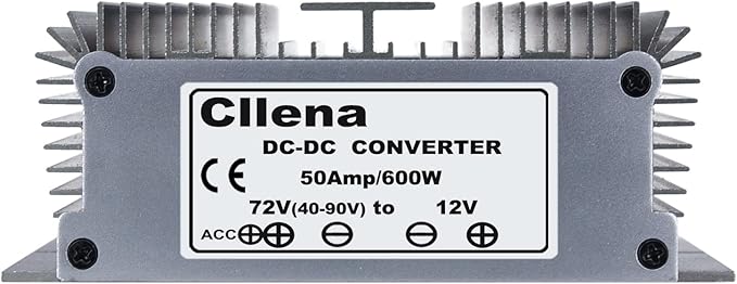 Cllena DC 40V-90V to 12V Converter Voltage Regulator Reducer 48V 60V 72V Step Down to 12V 50A 600W Converter Waterproof Buck Transformer Power Supply for Golf Cart Club Car LED Light
