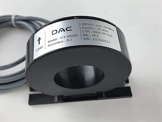 DAE P103-400-S KIT, UL Listed, CTEP kWh Smart Submeter 1P3W(2 hot Wire 1 Neutral), 400A, 120/240V, 2 CTs (Inner Dia. 1.38")