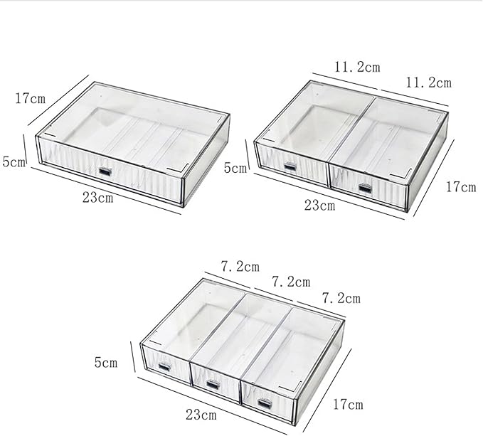 Desk Drawer Organizer, Stackable Office Supplies Desk Organizer, Plastic Plastic Storage Drawer, Desk Grocery Organizer For Stationery/Office Supplies (Clear, 1 Compartment)
