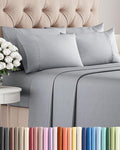 Cal King 6 Piece Sheet Set - Cooling & Breathable - Hotel Luxury Bedding, Includes Fitted Sheet for Women, Men, Kids and Teens - 1 Flat, 1 Fitted Sheet, 4 Pillowcases with Deep Pockets - Steel Blue