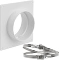 Repa Market 4 Inch Duct Connector Flange with 2 Clamps – ABS Plastic Round Male Fit Vent Pipe Adapter – Wall Plate HVAC Exhaust & Intake Coupling – Airflow Fitting for Ventilation and Cooling Systems