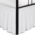 Biscaynebay Wrap Around Bed Skirts with Split Corners for King Beds 18" Drop, White Adjustable Elastic Dust Ruffles Easy Fit Wrinkle Resistant Silky Luxurious Fabric Machine Washable