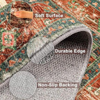 Yamaziot Washable Runner Rug, 3x8 Non-Slip Boho Vintage Hallway Kitchen Rug - Image 2