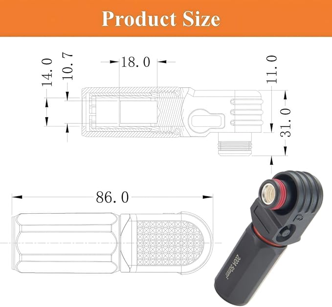 1 Set Battery Energy Storage Connector 200A 50mm² High Current HV Connectors Quick Plug Terminal Right Angle Plug and Socket IP67 Waterproof Power Adapter (Black, 200A)