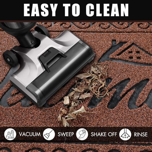 Yimobra Welcome Mat, Heavy Duty Sturdy Door Mats for Home Entrance Outdoor Indoor, Front Doormat for Outside Patio Floor Entry Porch Garage Office, Waterproof, Low Profile, 47 x 24, Maroon - Image 5