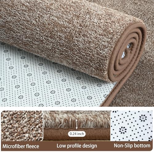 AROGAN 7x10 Area Rugs for Living Room Non Slip Dorm Bedroom Rug, Brown - Image 5