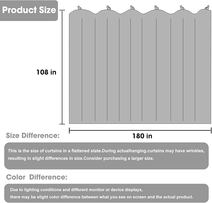 Room Divider Blackout Curtain Track Curtains Wall Dividers Panels Screen for Living Rooms Bedroom Office Privacy Partition Separation, W180 × L108 Inch,1 Panel, Beige
