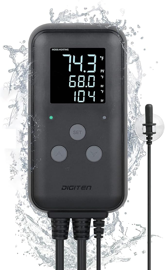 SENSTREE Greenhouse Temperature Controller Digital Waterproof Thermostat for Home Brewing, Fermentation, Breeding, Incubation, Terrarium, Heating & Cooling, 110V 10A 1100W