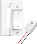 DEWENWILS Wireless Light Switch and Receiver Kit, 15A, No in-Wall Wiring Required,Remote Control Wall Switch Lighting Fixture for Ceiling Lights, Fans, Lamps,100 Ft RF Range, Programmable