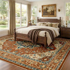 RELEANY Washable Area Rug, 7'x9', Red/Orange/Blue/Brown - Image 2