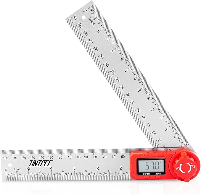 UNIPEC Digital Angle Finder Protractor, Angle Finder Ruler,Stainless steel 7inch 200mm 7inch/200mm, Angle Measuring Tool for Woodworking,Carpenter,Construction,DIY Measurement (Stainless Steel)