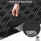 Mibao Front Door Mat Outdoor Entrance, 61.5" x 36" Heavy Duty Welcome Mat for Outdoor and Indoor, Waterproof Dirt Trapper Doormat, Super Absorbent Indoor Entryway Mat for Patio & Porch - Black - Image 5