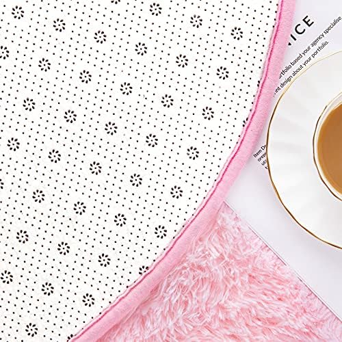 2x5 Pink Fluffy Soft Oval Rug Non-Slip for Kids Bedroom Nursery Playroom - Image 6