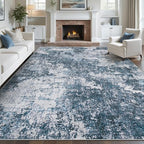 pmtsns Area Rugs 8x10 for Living Room: Washable Rug Modern Abstract Neutral Soft Non-Slip Low-Pile Indoor Large Carpet for Bedroom Dining Room Playroom Home Office (Blue Grey, 8'x10') by pmtsns