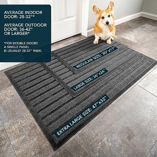 ubdyo Extra Durable Door Mat Outside Entrance (47" x 32", Bright Grey) - Image 3